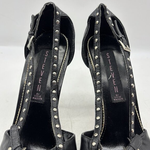 Steve Madden Studded Pumps Pointed Toe Black Leather US Size 7 M Y2K - Picture 6 of 15